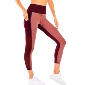 New Fabletics Two-Tone High Waisted Heather Leggings